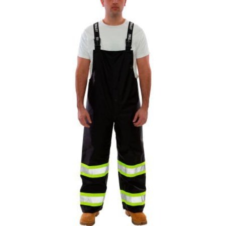 TINGLEY RUBBER Icon„¢ Waterproof Breathable Overalls with Fluorescent Yellow-Green Tape, Black, 4XL O24123C.4X